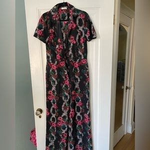Sandro brand black floral jumpsuit size 40